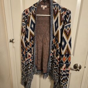 Arizona Jean Company Multicolor Geometric Cardigan